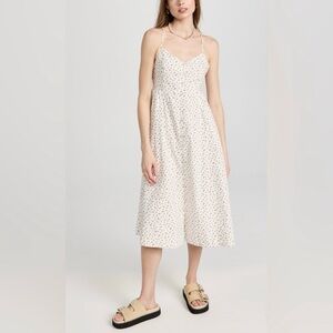 Madewell Cream Floral Midi Dress